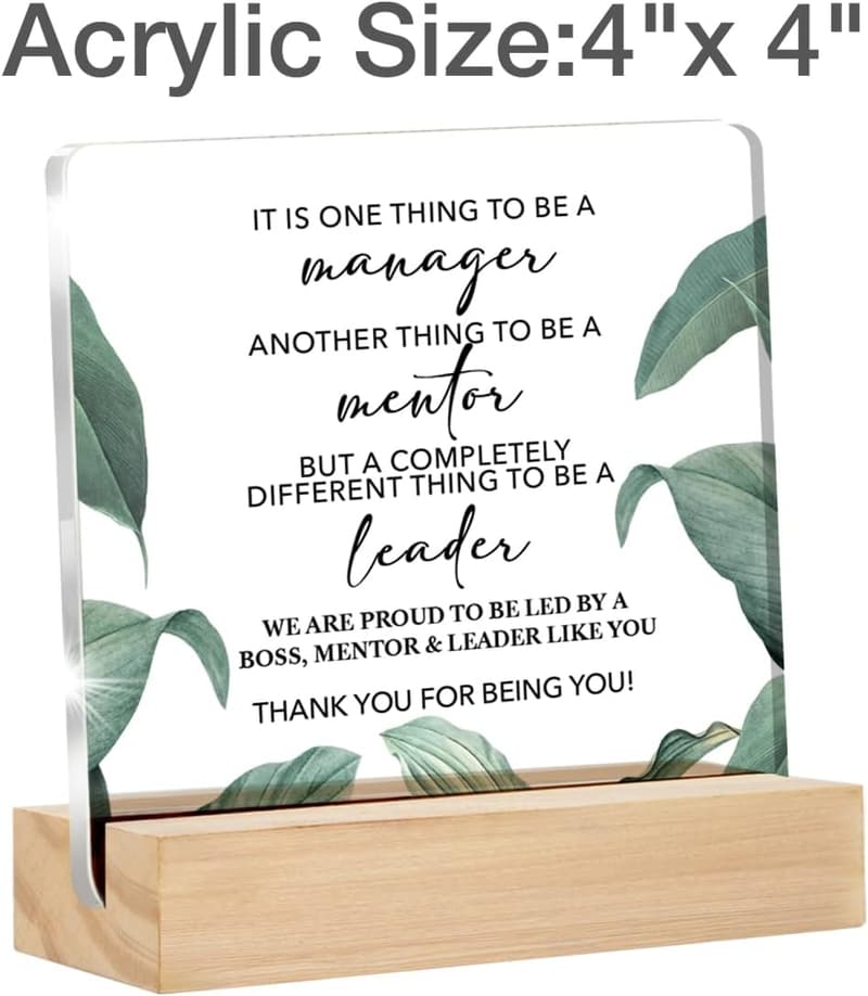 Leader Mentor Desk Sign - Acrylic Keepsake for Office Decor