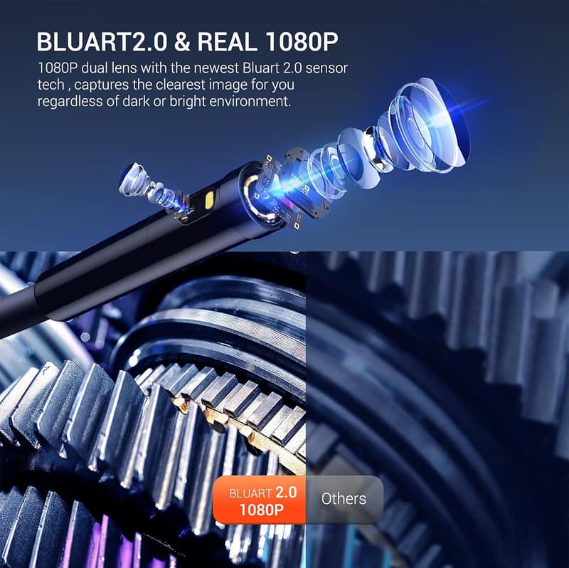 1080P Dual Lens Industrial Borescope with 4.3
