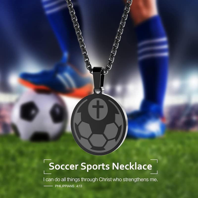Inspiring Sports Necklace with Bible Quote for Athletes