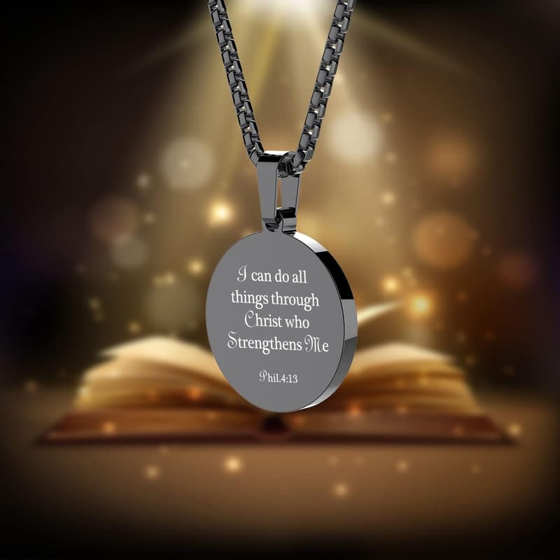 Inspiring Sports Necklace with Bible Quote for Athletes