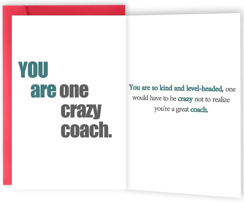 Coaches Appreciation Card for Men and Women