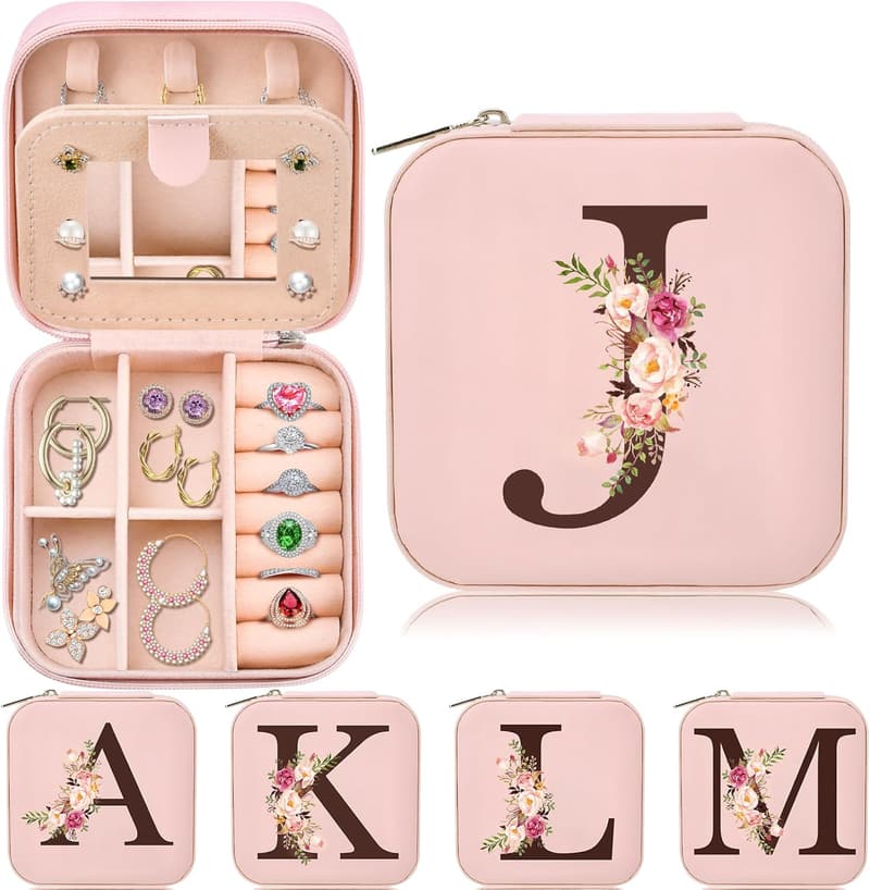 Personalized Initial Travel Jewelry Organizer for Teen Girls