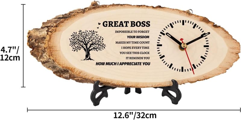 Boss Appreciation Wooden Clock Gift for Men