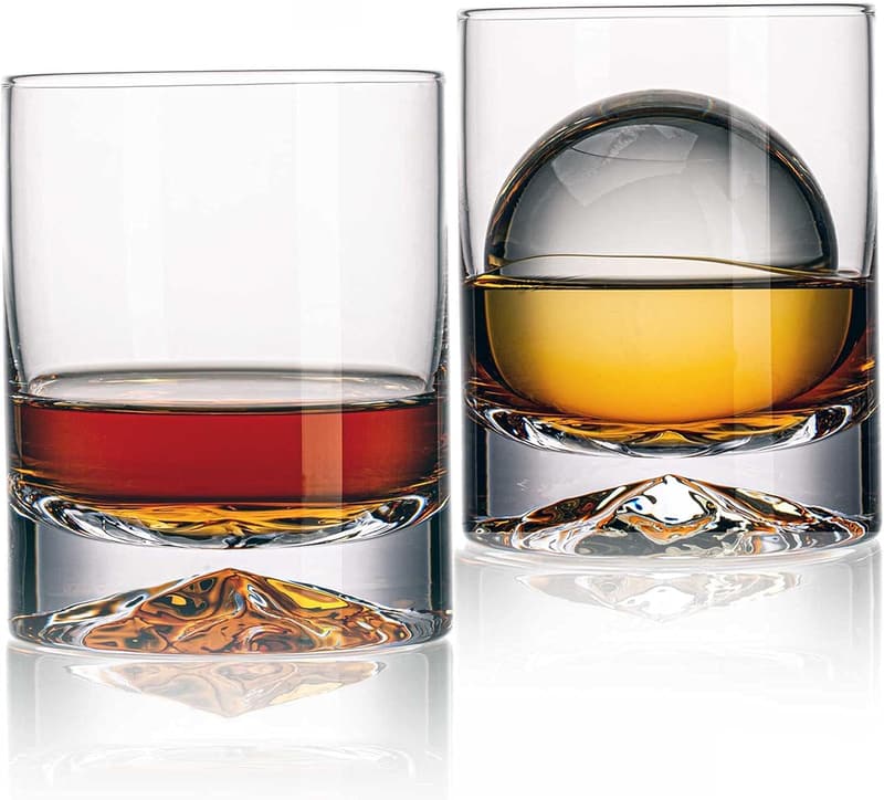 Hand Blown Crystal Double Old Fashioned Glasses - Set of 2
