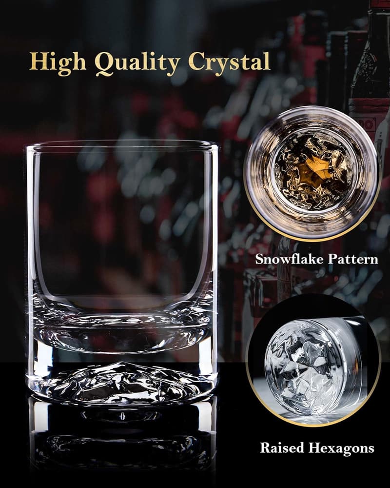 Hand Blown Crystal Double Old Fashioned Glasses - Set of 2