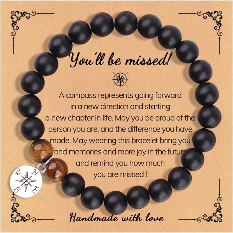 Farewell Gift - Colorful Natural Stone Compass Bracelet