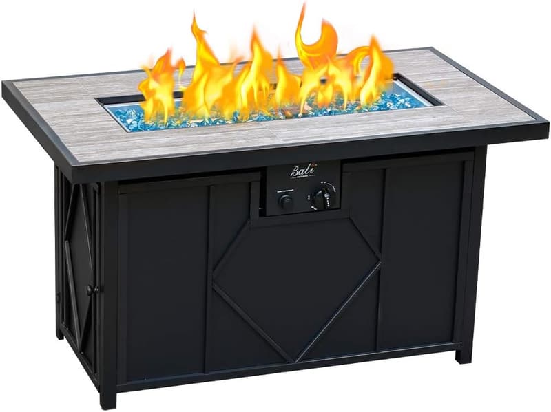 Outdoor Rectangular Propane Fire Pit Table - 42