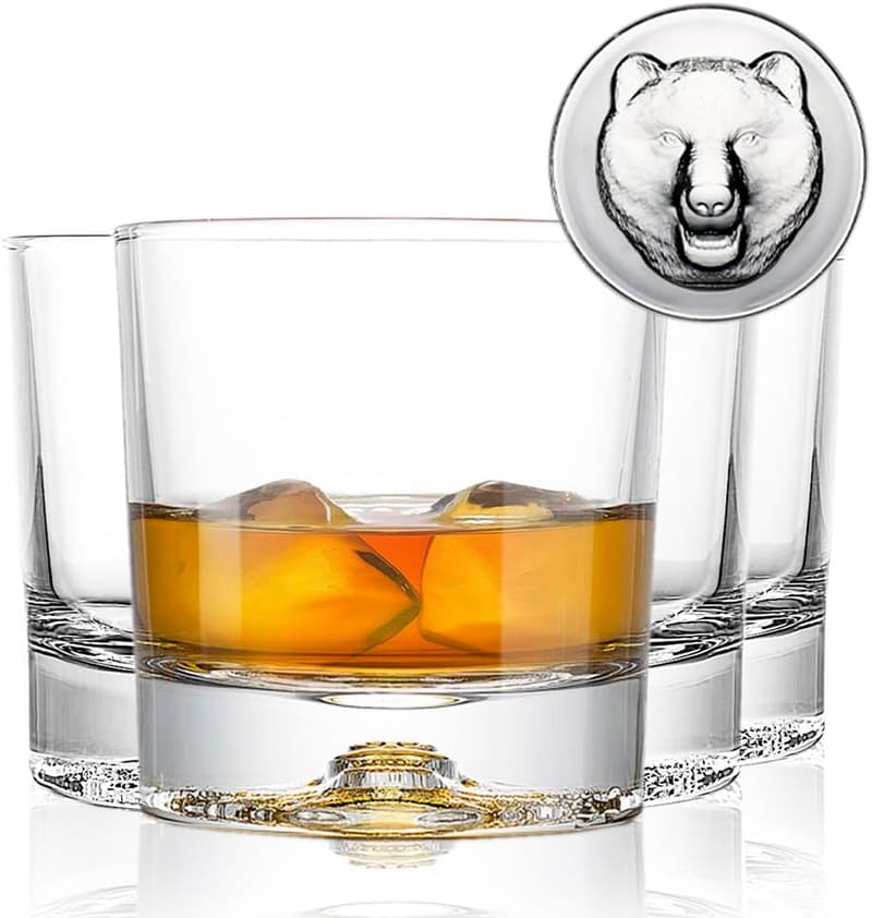 Set of 4 Lead-Free Old Fashioned Whiskey Glasses, 10oz