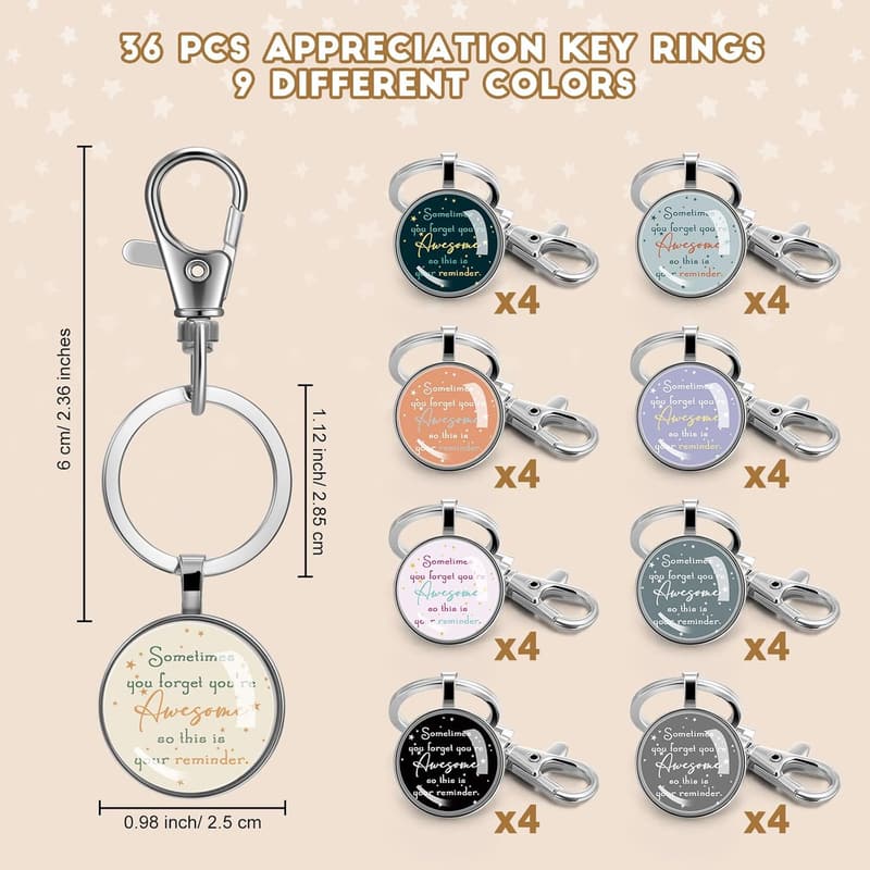 Employee Appreciation Keychains - 18 Inspirational Key Rings