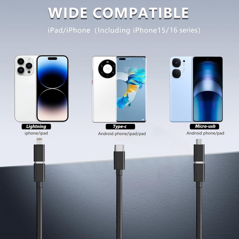 16.4FT HD Waterproof Endoscope Camera with LED for Smartphones