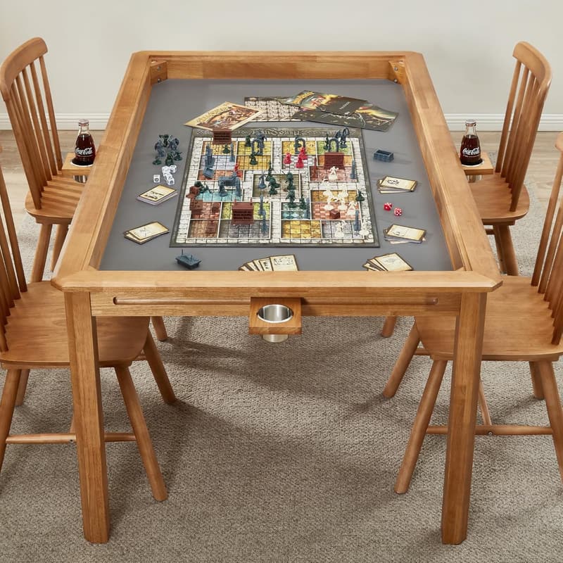 Game Table for 4-6 Players with Removable Top & Accessories