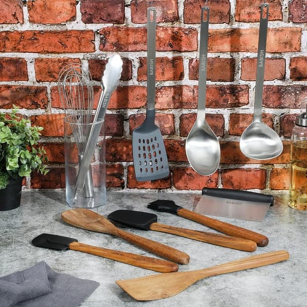 Essential Teak Wood & Stainless Steel Kitchen Tool Set