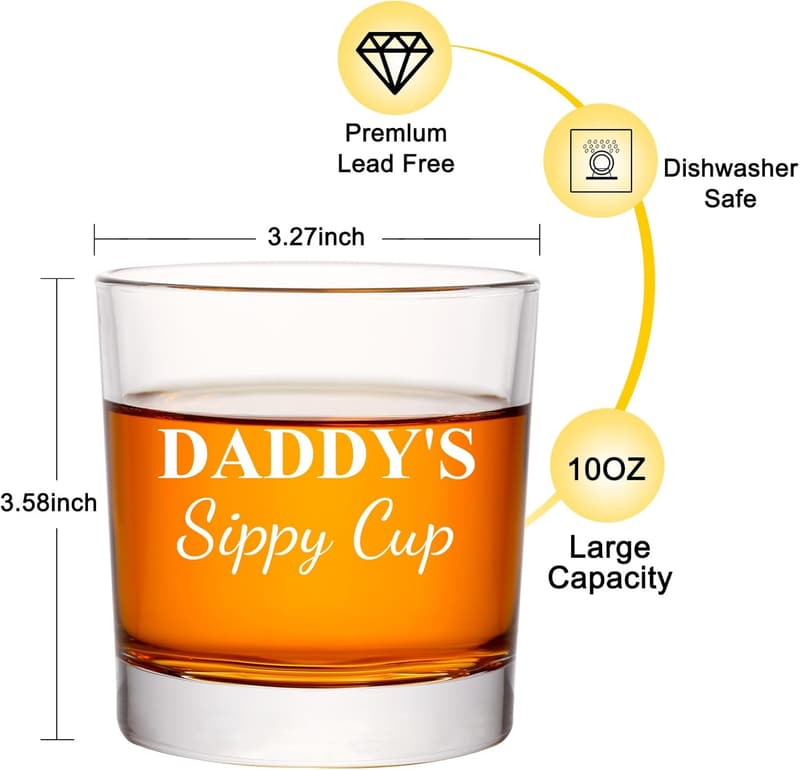Father's Day Gift Box: Daddy's Sippy Cup Whiskey Glass Set