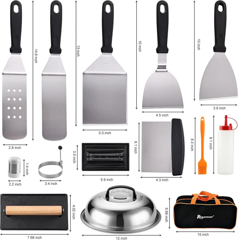 Christmas Griddle Accessories Set - 19pcs Spatula & Scraper