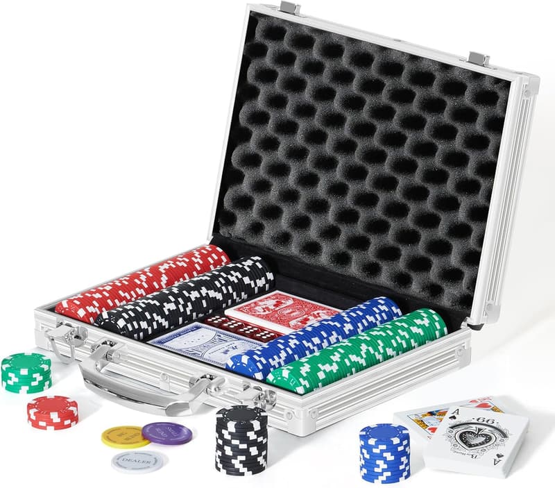 200-Piece Poker Chip Set with Aluminum Case for Texas Hold'em