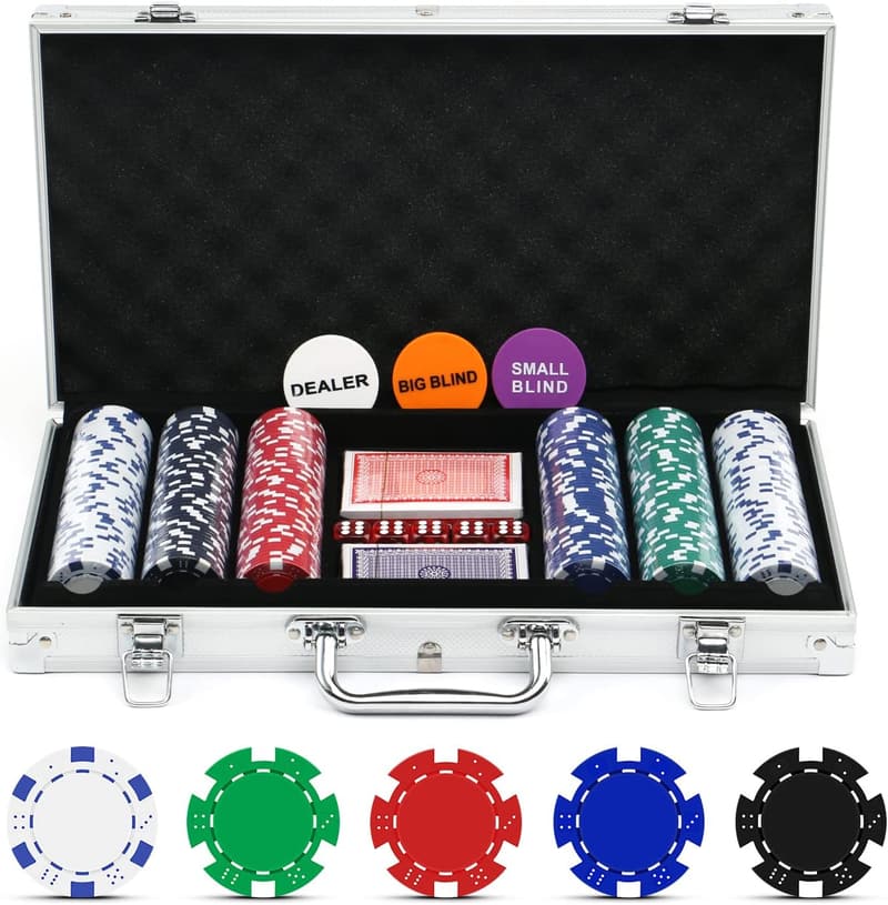Casino Poker Chip Set 300 Pieces with Aluminum Case