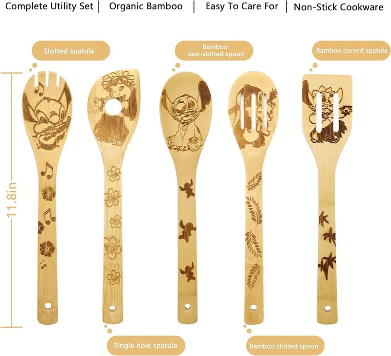 Mother's Day Wooden Cooking Utensil Set for Women