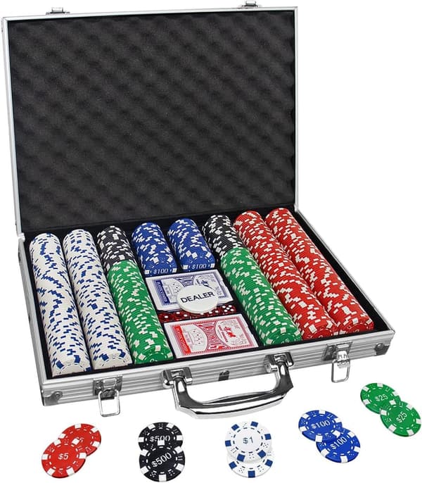 500PCS Poker Chip Set with Aluminum Case for Texas Hold'em