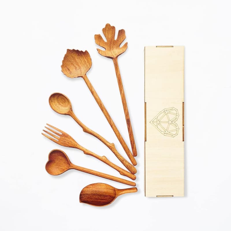 Handmade Wooden Spoons & Forks Set – Perfect for Mother's Day