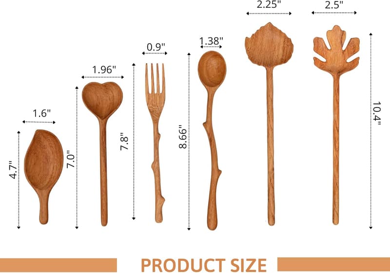 Handmade Wooden Spoons & Forks Set – Perfect for Mother's Day