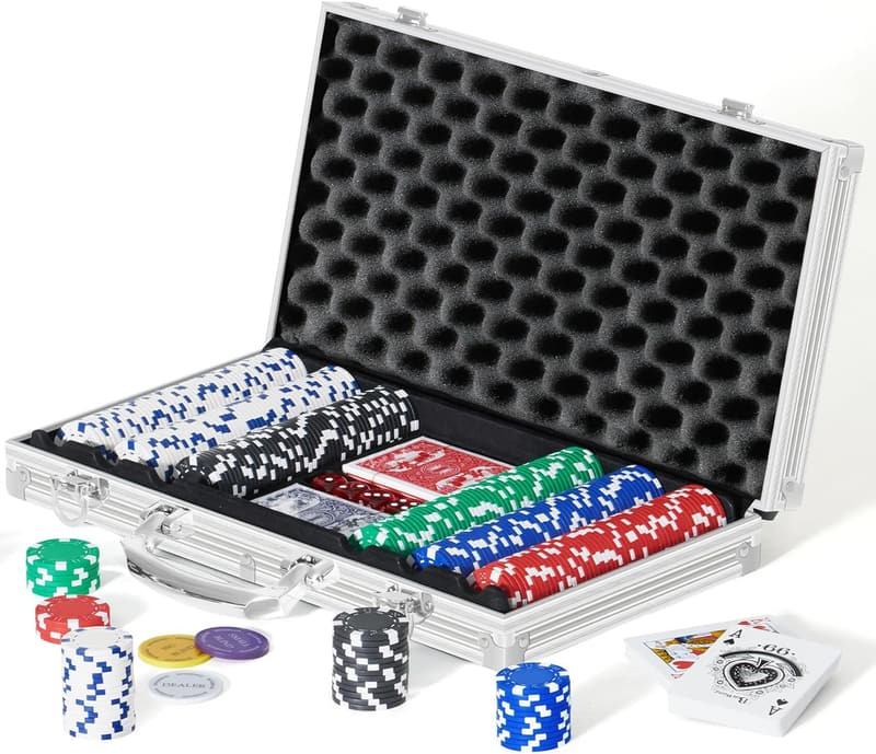 300 Pcs Poker Set with Aluminum Case for Texas Hold'em