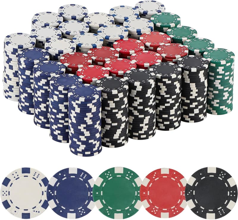 Poker Chips Set for Texas Hold'em & Blackjack Games