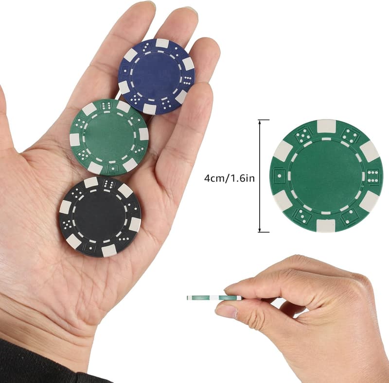 Poker Chips Set for Texas Hold'em & Blackjack Games