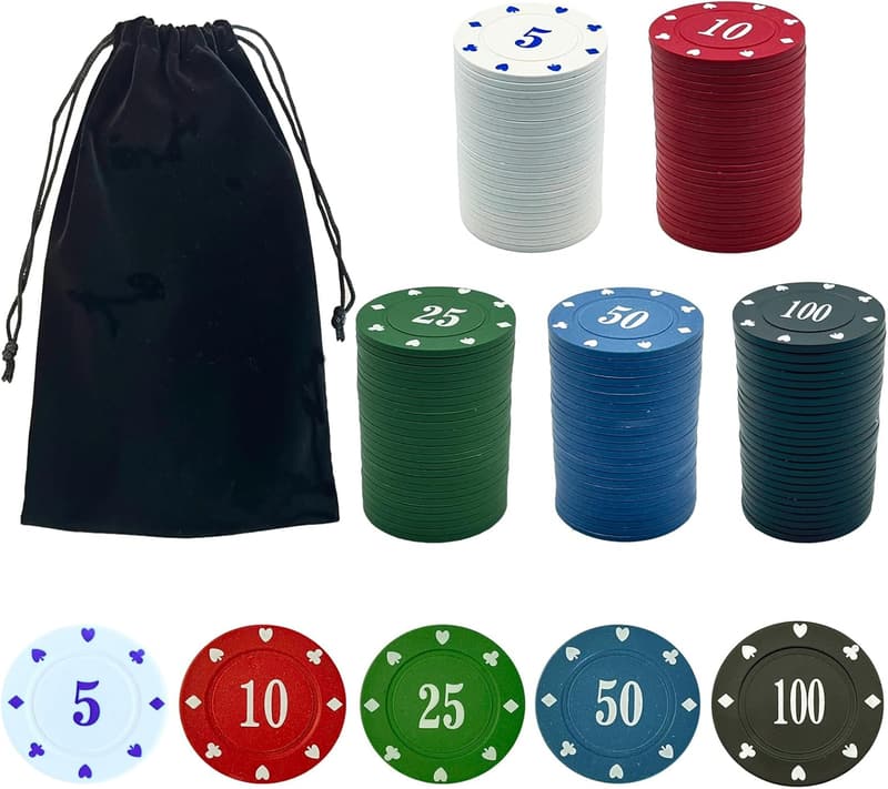 125pcs Plastic Poker Chips Set for Game Night