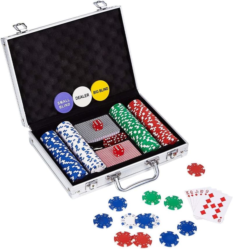 Texas Hold'em Poker Chips Set with Aluminum Case, 200/300 PCS