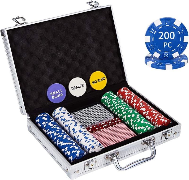 Texas Hold'em Poker Chips Set with Aluminum Case, 200/300 PCS