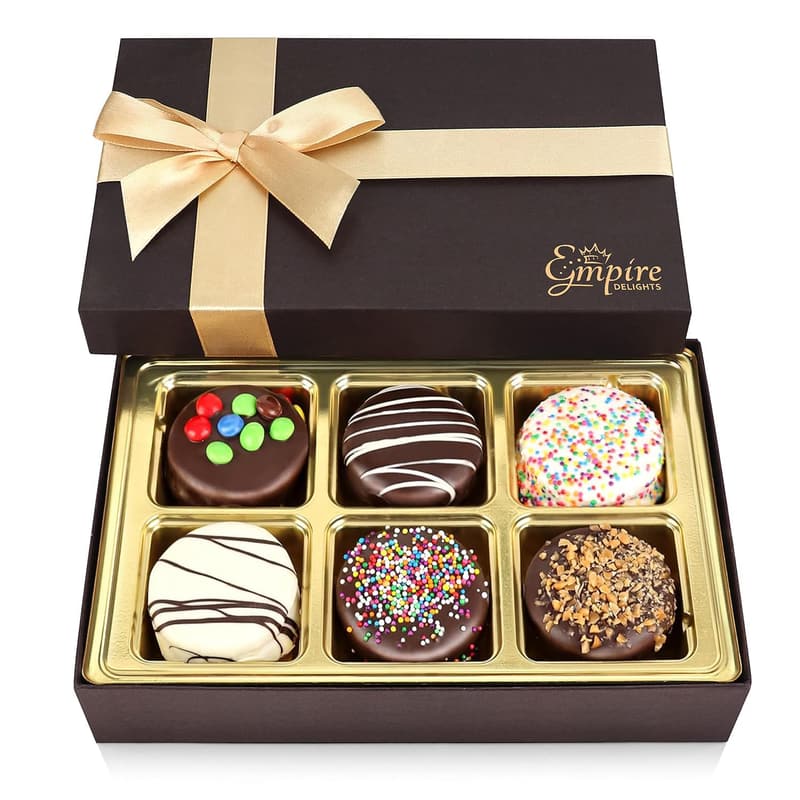 Birthday Gourmet Cookie Gift Basket - 6 Chocolate-Covered Treats