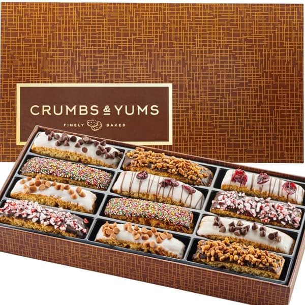 Father's Day Gourmet Biscotti Gift Basket - 12 Assorted Treats