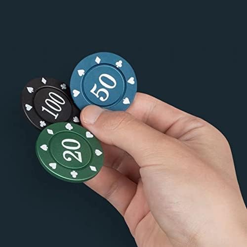 Poker Chips Set with Black Velvet Pouch - 100 Plastic Counters