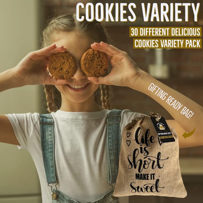 Assorted Cookies Variety Pack for Adults & Kids - Gift Basket