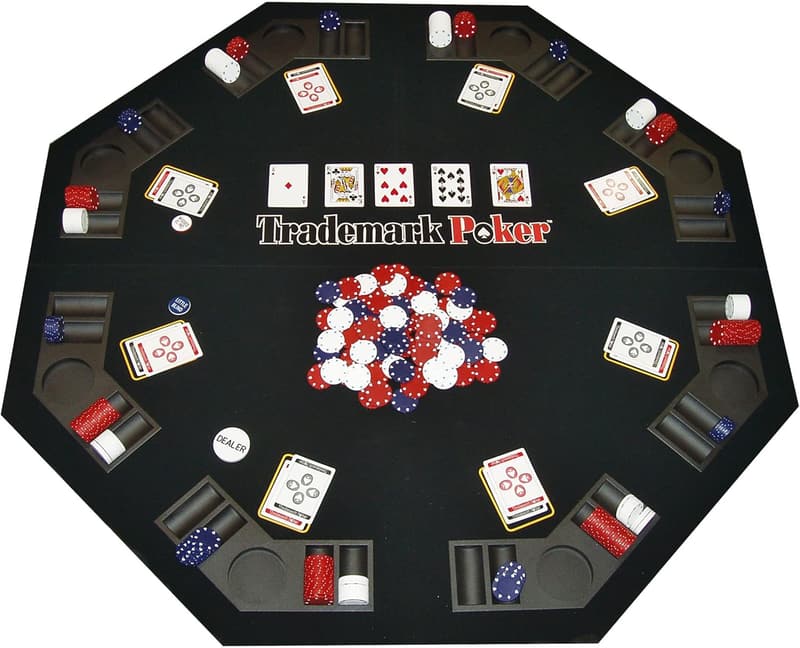 Foldable Texas Hold 'Em Poker Table Topper with 300 Chips