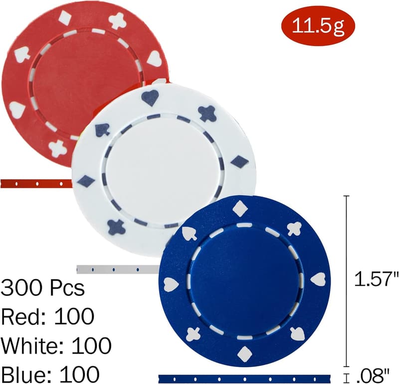 Foldable Texas Hold 'Em Poker Table Topper with 300 Chips