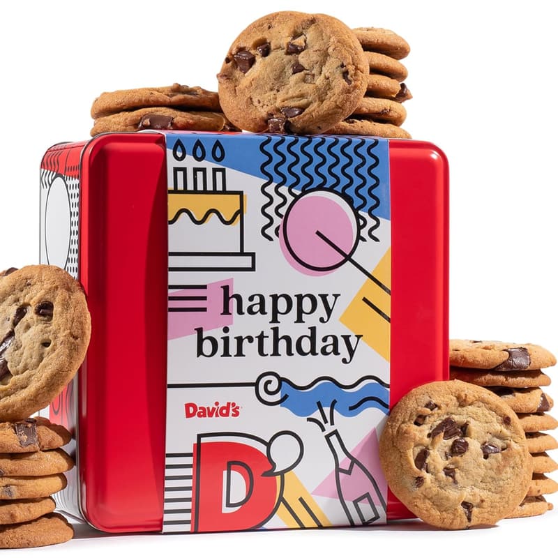 Happy Birthday Gourmet Chocolate Chunk Cookie Tin - 2lbs
