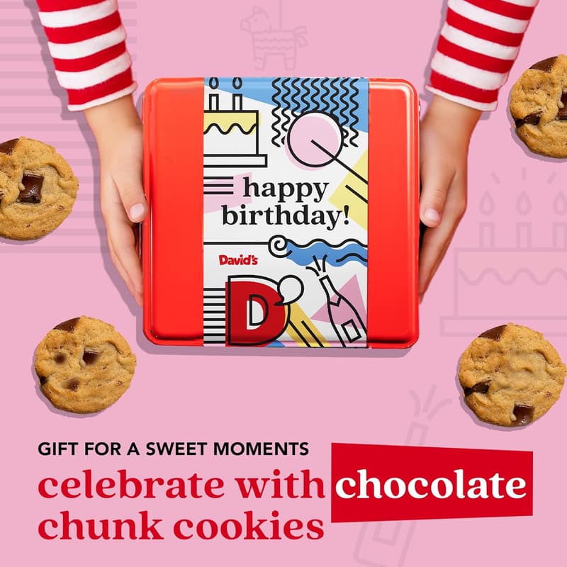 Happy Birthday Gourmet Chocolate Chunk Cookie Tin - 2lbs