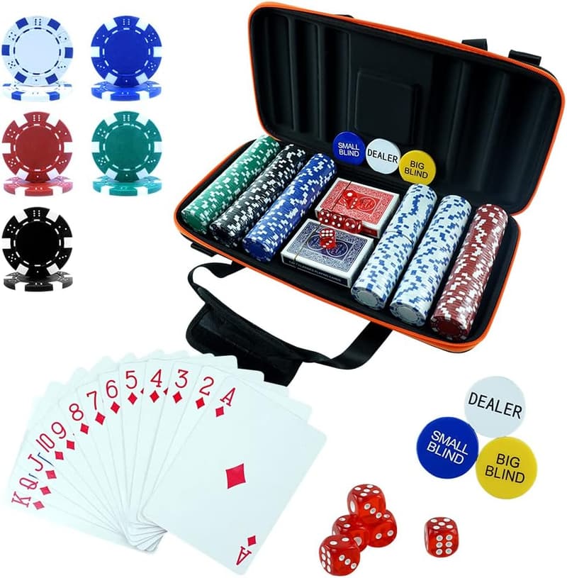 300 PCS Casino Poker Chip Set with Oxford Cloth Handbag