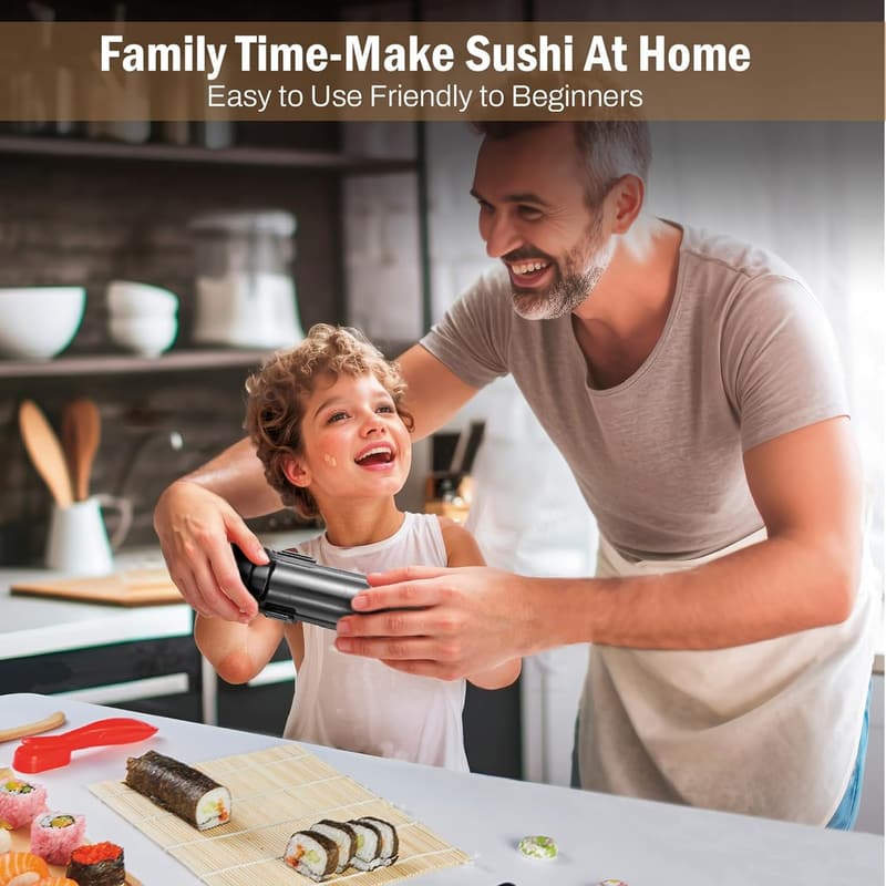 Sushi Making Kit 25-in-1 with Bamboo Mat and Knife for Beginners