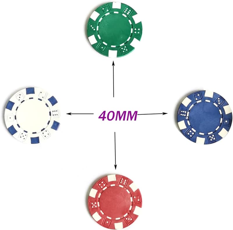 Casino Poker Chips Set - 100 Striped Clay Composite Dice