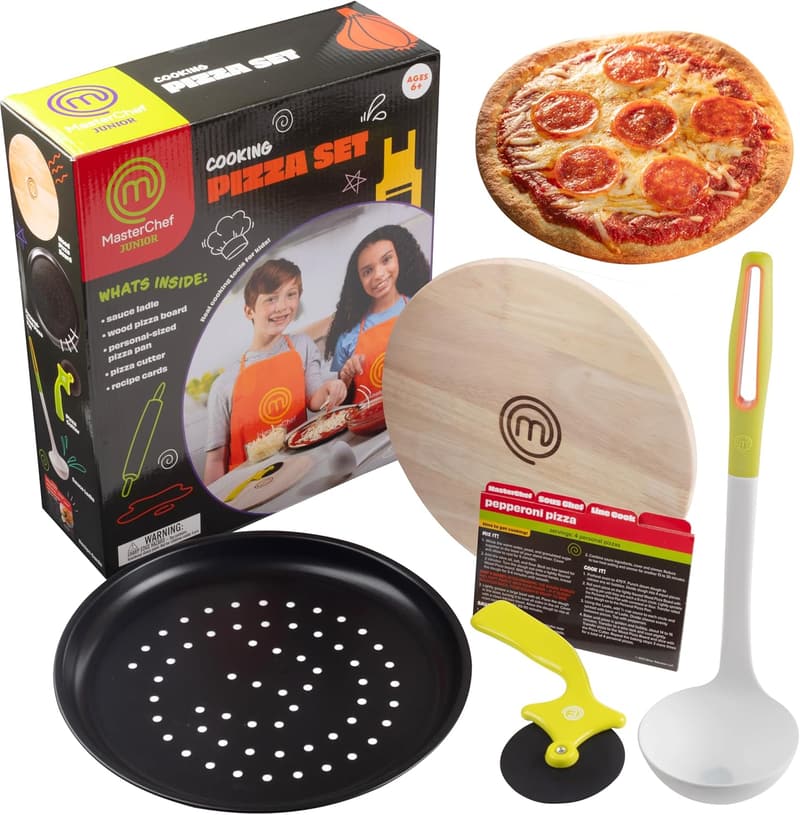 Kids' Pizza Cooking Set - 5-Piece Kit with Recipes & Tools