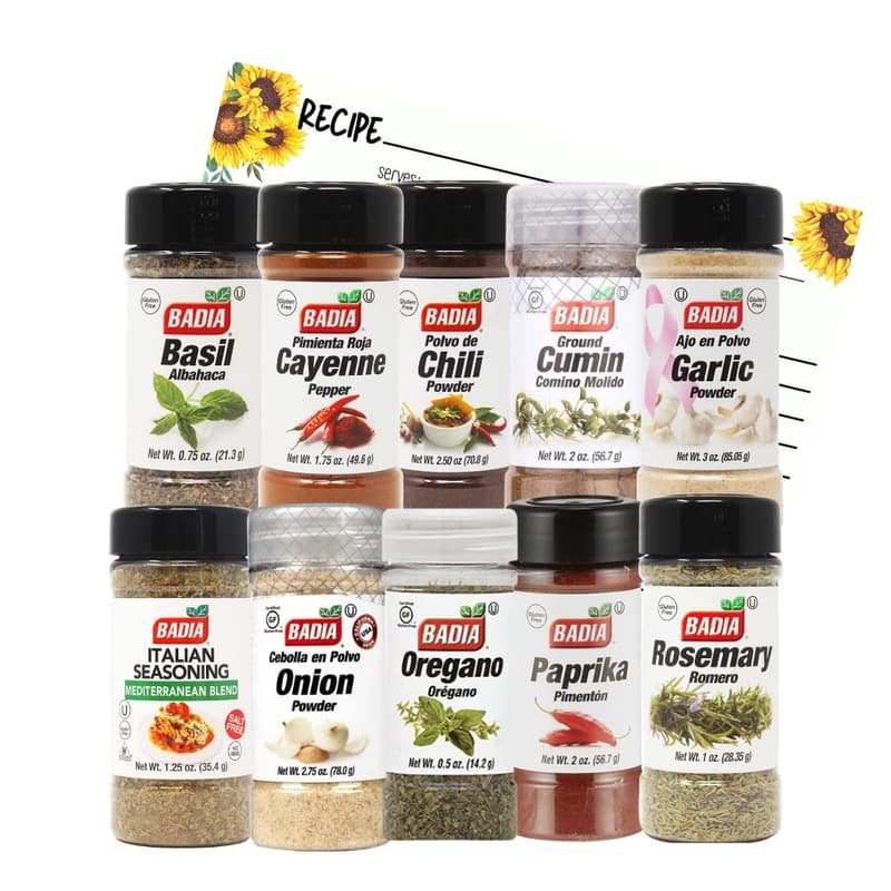 New Kitchen Starter Gift Set - 10 Spices & Recipe Cards