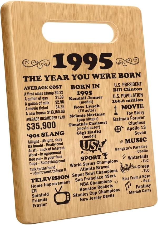 30th Birthday Cutting Board Gift for Him & Her