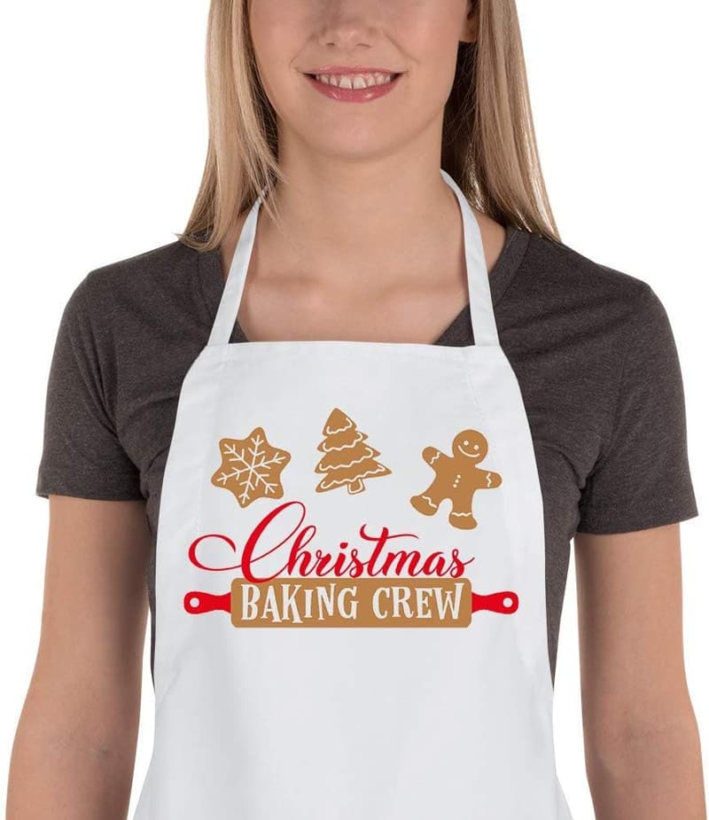 Christmas Baking Apron for Men & Women with 2 Pockets