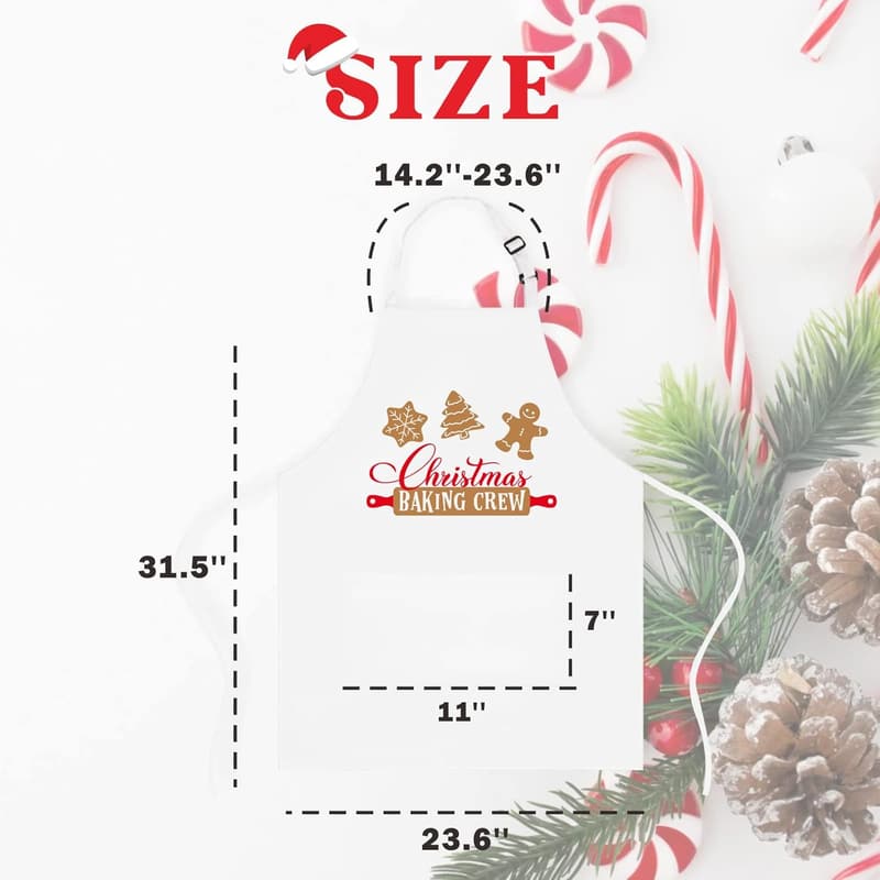 Christmas Baking Apron for Men & Women with 2 Pockets