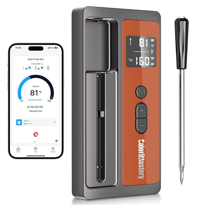 Bluetooth Meat Thermometer with 500FT Range, Oven Safe