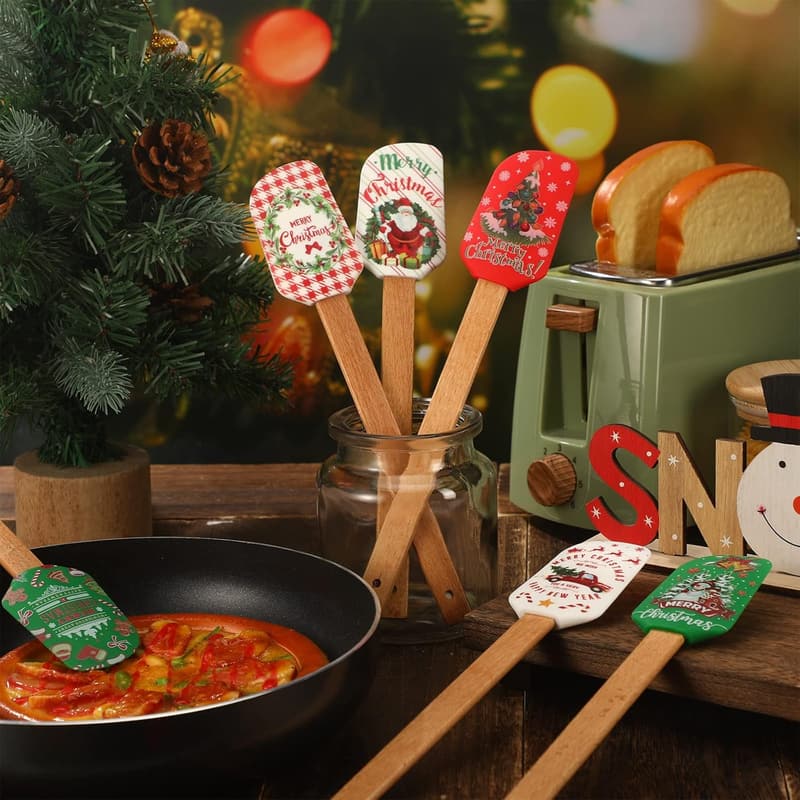 Funny Adjustable Christmas Baking Apron for Couples with Pockets