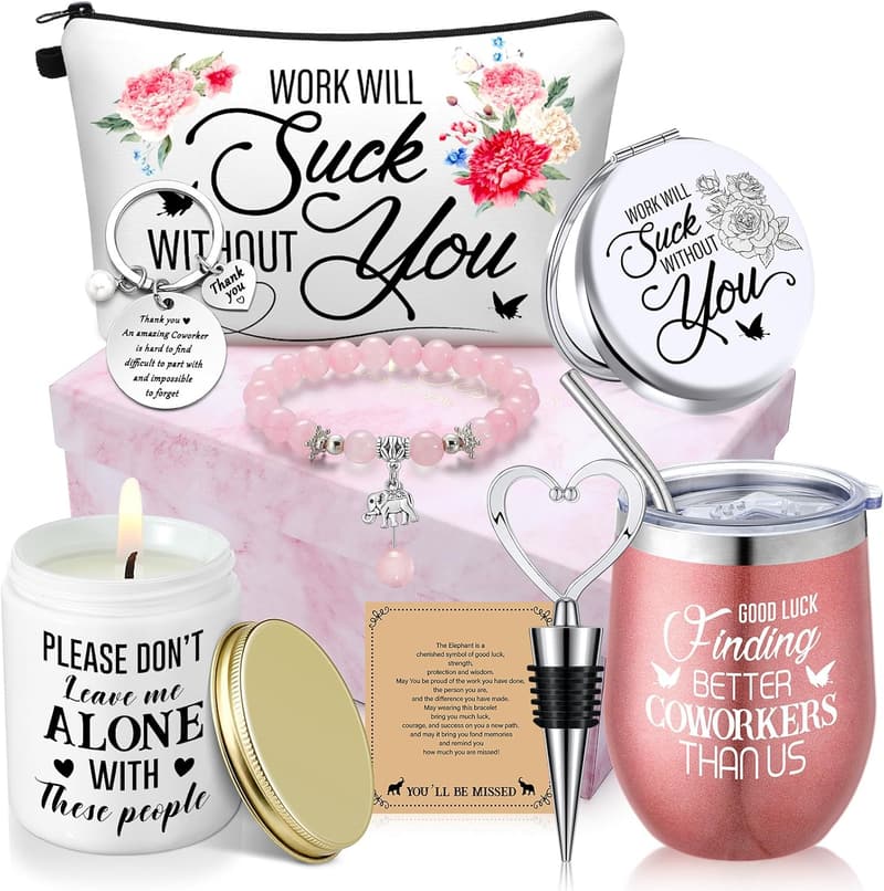 Coworker Farewell Gift Box for Women with Good Luck Charm