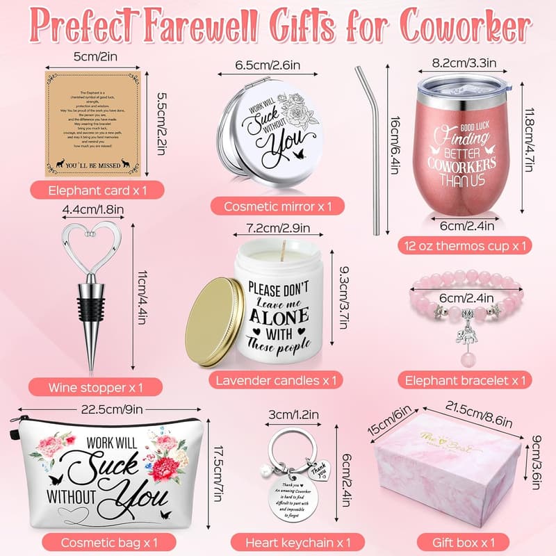 Coworker Farewell Gift Box for Women with Good Luck Charm